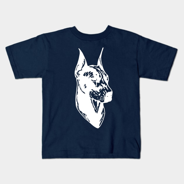 White dobermann Kids T-Shirt by marcrave